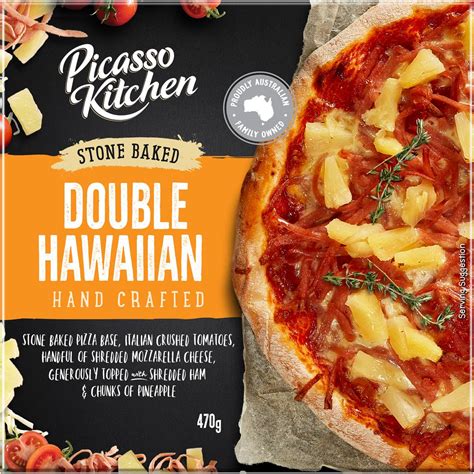 Picasso Kitchen Stone Baked Double Hawaiian Pizza Chilled Each Woolworths