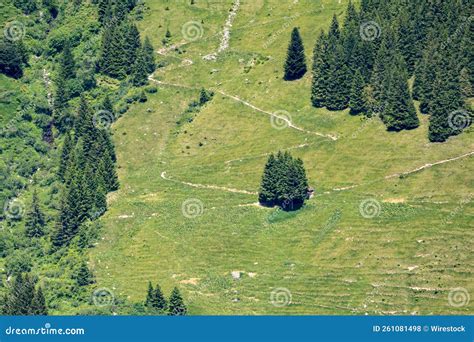 Aerial Shot Of Scenic Green Mountains Covered With Dense Vegetation And