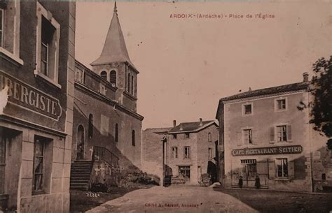 Ardoix Place De L Glise Carte Postale Ancienne Et Vue D Hier Et