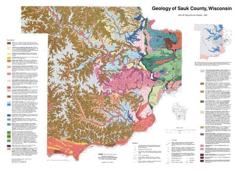 Wisconsin Geological And Natural History Survey Plate 1 Geology Of Sauk County Wisconsin