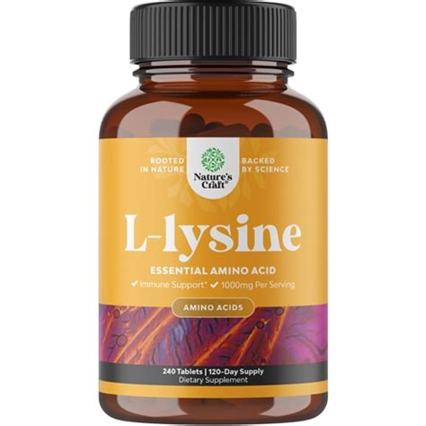 Natures Craft L Lysine Essential Amino Acid 1000 Mg 240 Tablets