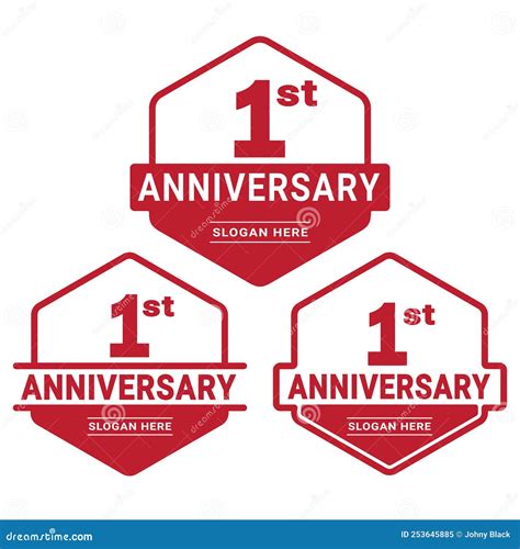 1 Years Anniversary Celebration Logotype 1st Anniversary Logo