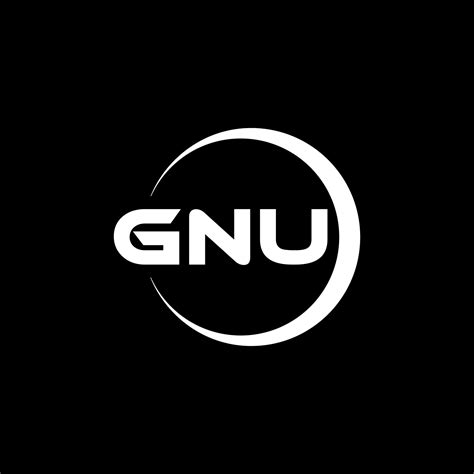 GNU letter logo design in illustration. Vector logo, calligraphy ...