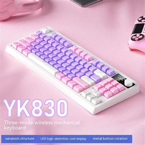 YK Wireless Mechanical Keyboard Modes Hot Swappable Layout RGB Backlit Bluetooth