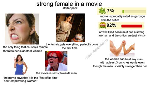 Strong Female In A Movie Starter Pack R Starterpacks