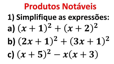 Atividade De Produtos Notaveis FDPLEARN