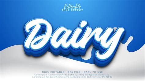 Premium Vector Dairy Milk Editable Text Effect