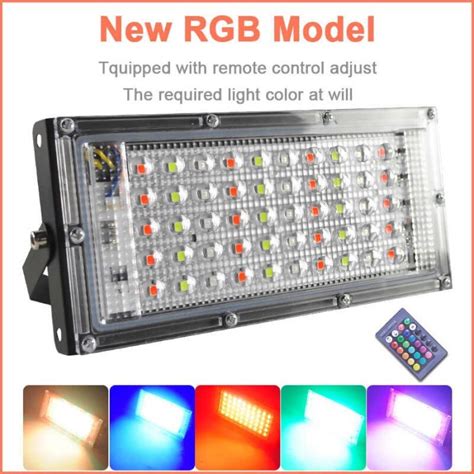 Jual Lampu LED SOROT 50W Flood Light Lampu Tembak Warna Warni RGB 50 W