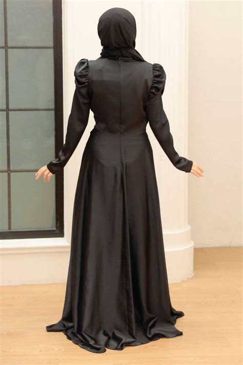 Black Hijab Evening Dress 3401s Neva