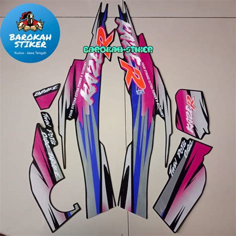 Jual Striping Stiker Polet Kawasaki Kaze R Hitam Lis Biru