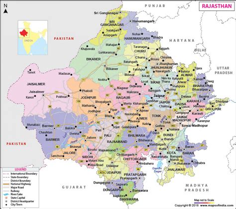 Political Map Of Rajasthan State - Printable Map