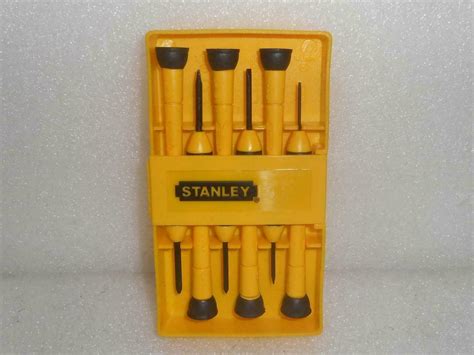 New Lot Of 2 Stanley 66 052 6 Pieces Precision Screwdriver Set Blackyellow 719896330992 Ebay