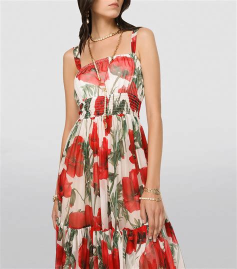 Dolce And Gabbana Poppy Print Maxi Dress Harrods Hk