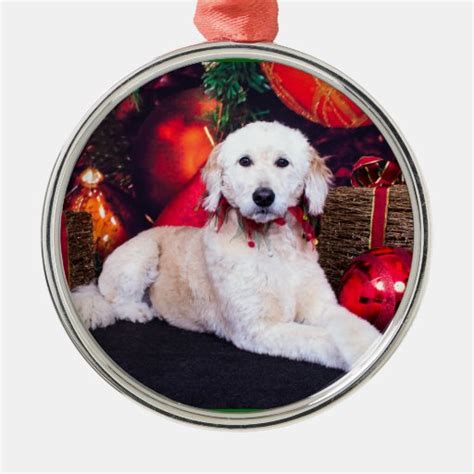 Christmas Maggie Goldendoodle Metal Ornament Zazzle