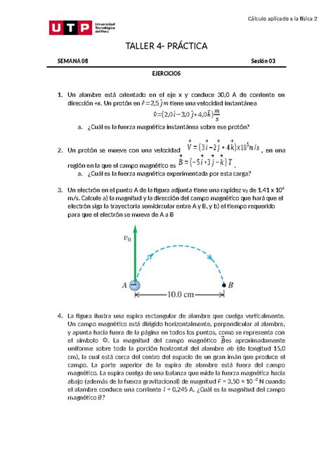 S08 s3 Taller 4 Campo magnético Cálculo aplicado a la física 2