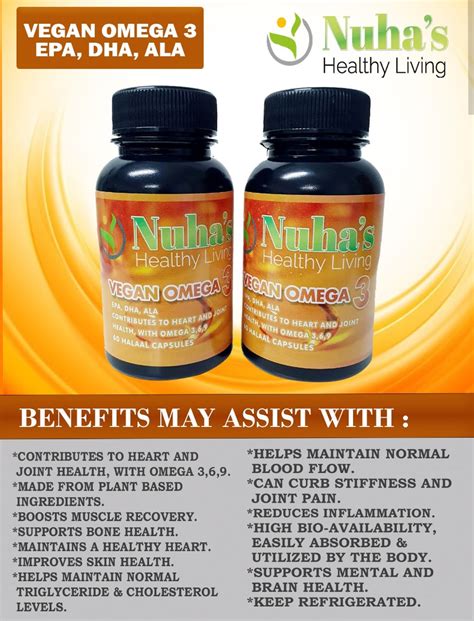 NUHAS HEALTHY LIVING VEGAN OMEGA 3 EPA DHA ALA Nuha S Healthy Living