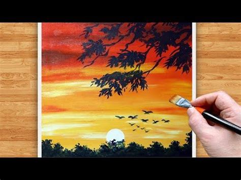 How to Paint Morning Sunrise Acrylic Painting | Acrylic Painting for ...