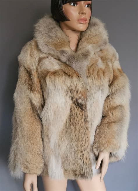 Real Coyote Fur Jacket Natural Coyote Fur Coat Fur Jacket Size Small