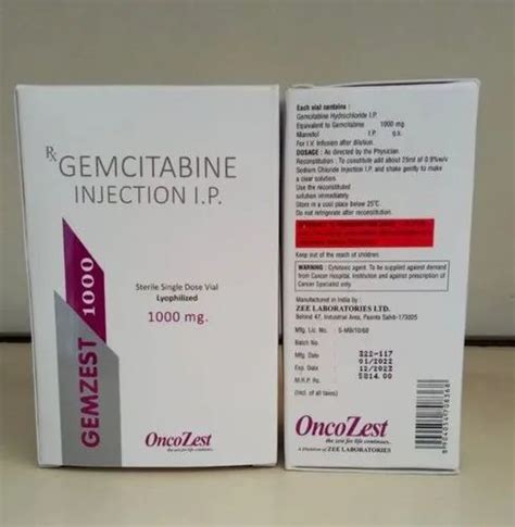 Gemozest Gencitaben Gemcitabine Injection 1 Gm Oncozest At Rs 1501