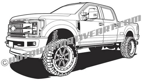 2017 Ford F 250 Lifted 4x4 Truck Vector Clip Art F250 Classic Ford