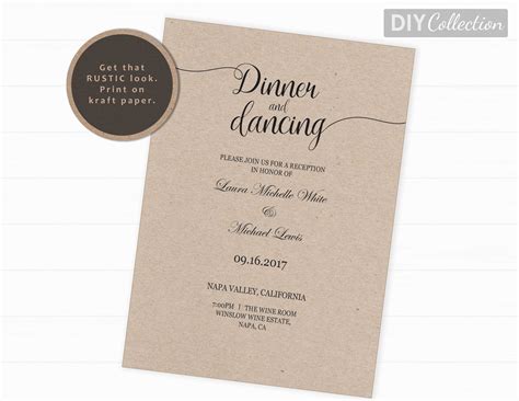 Reception Only Invitation Template Printable Reception Only - Etsy