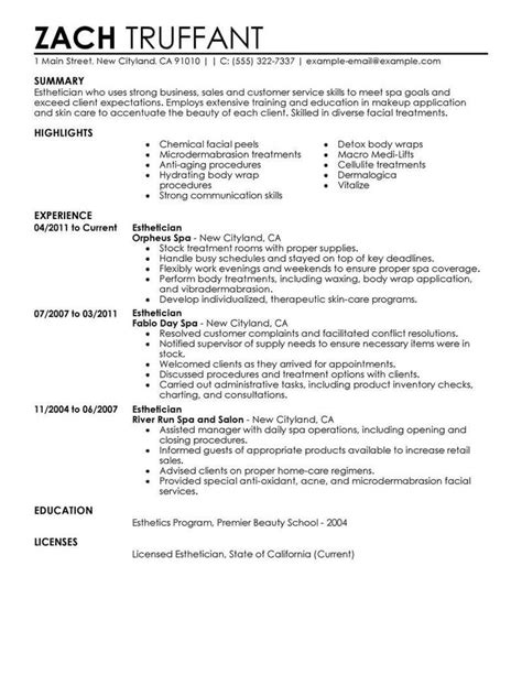 6 Great Esthetician Resume Examples Livecareer Esthetician Resume Sales Resume Examples