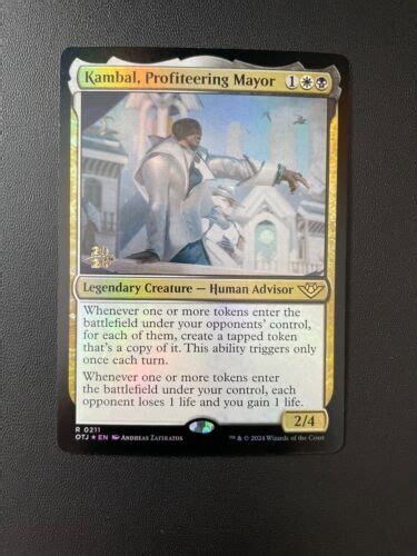 Mtg Foil Kambal Profiteering Mayor Prerelease Promo Date Stamped Ebay