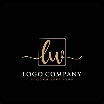 Lw Initial Handwriting Logo Design Isolated Symbol Graphic Vector