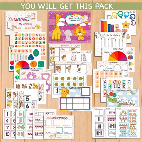 toddler learning binder printable toddler busy book girl etsy