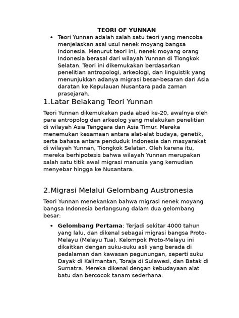 teori yunnan asal usul nenek moyang indonesia