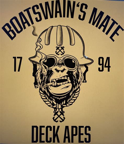 U S Navy Boatswains Mate Deck Ape T Shirt Etsy