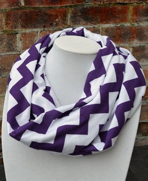 Purple And White Chevron Infinity Scarf Etsy Chevron Infinity