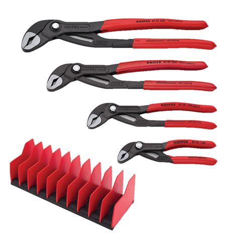 Knipex 4 Piece Cobra Pliers Set With FREE 10 Piece Tool Holder