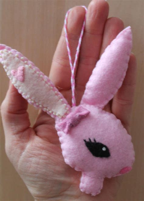 Vintage Inspired Easter Bunny Ornament Felt Bunny Easter Decor Easter Ornament On Luulla