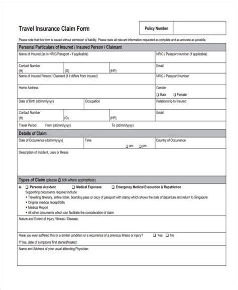 Free 37 Sample Claim Forms In Pdf Excel Ms Word