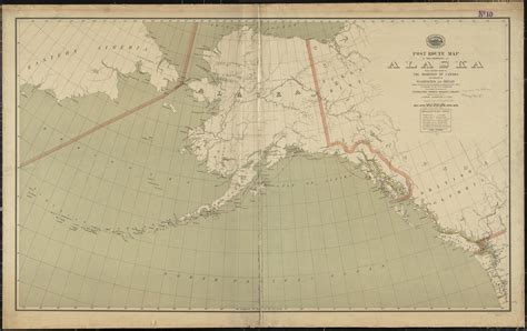 Post Route Map Of The Territory Of Alaska With Adjacent Parts Of The