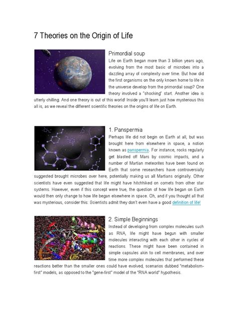 7 Theories on the Origin of Life | Abiogenesis | Life