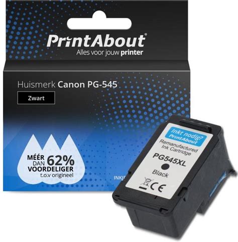 PrintAbout Huismerk Inktcartridge PG 545 Zwart Geschikt Voor Canon Bol