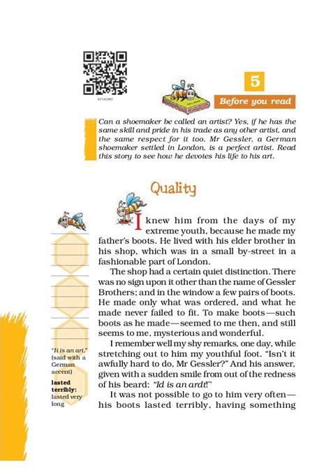 Ncert Book Class 7 English Honeycomb Chapter 5 Quality Aglasem Schools