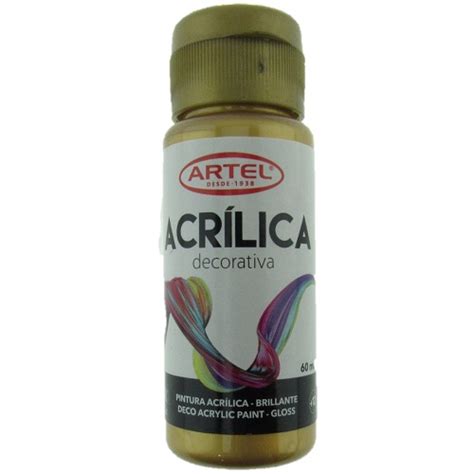 Pintura Acrílica Decorativa Colores Metálicos De Artel Frasco 60 Ml