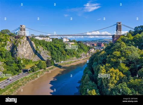 Aerial View Over The Avon Gorge And Clifton Suspension Bridge Bristol