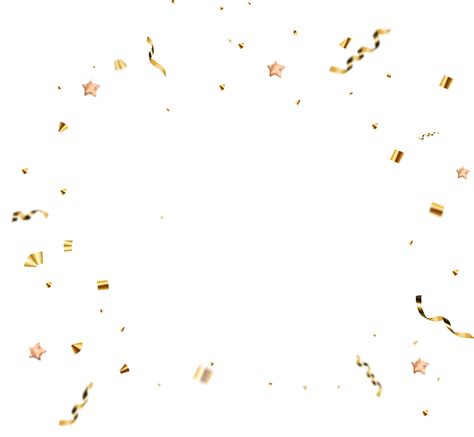 Golden Ribbon Party Confetti 11720963 PNG