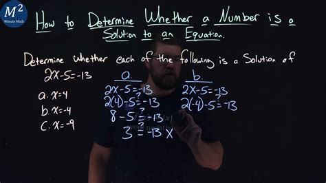 How To Determine Whether A Number Is A Solution To An Equation 2x 5