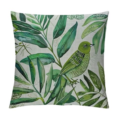 Aristuring Tropical Palm Leaves Throw Pillow Cover Green Tropical Palm