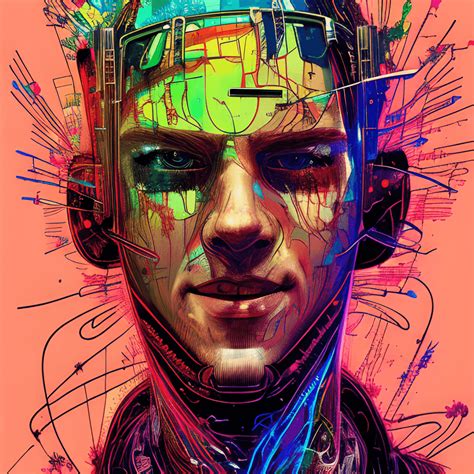 Cyberpunk Man With Hoodies Smooth Smiling · Creative Fabrica