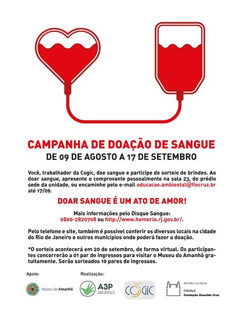 Campanha de Doação de Sangue 09 de agosto a 17 de setembro Internet