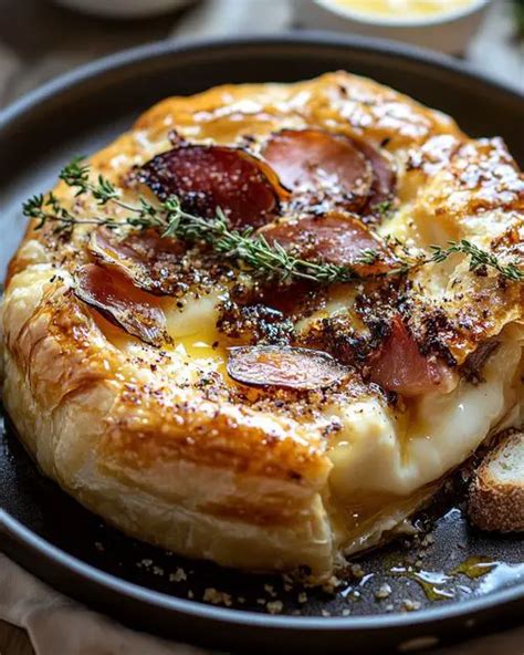 Flaky Puff Pastry Wrapped Brie With Sweet Honey Figs And Savory Prosciutto Miarecipes