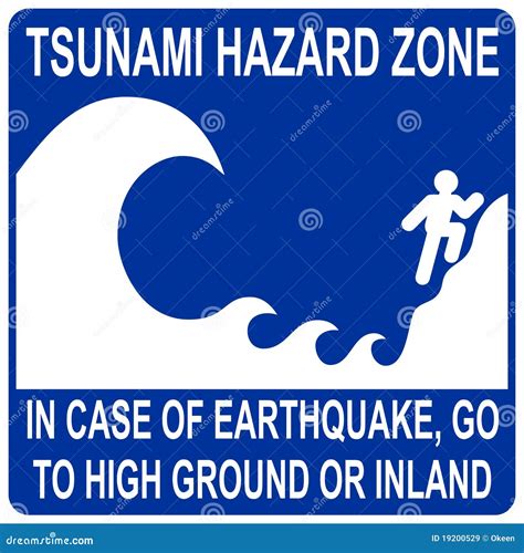 Tsunami Hazard Zone Sign Royalty Free Stock Images Image