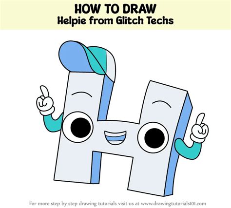 How To Draw Helpie From Glitch Techs Glitch Techs Step By Step