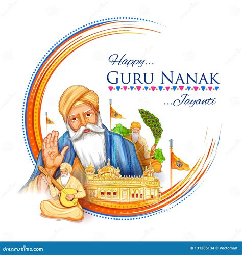 Happy Gurpurab, Guru Nanak Jayanti Festival of Sikh Celebration Background Stock Vector ...